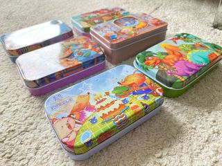 Lote 6 Puzzles 60 piezas de madera en Lata