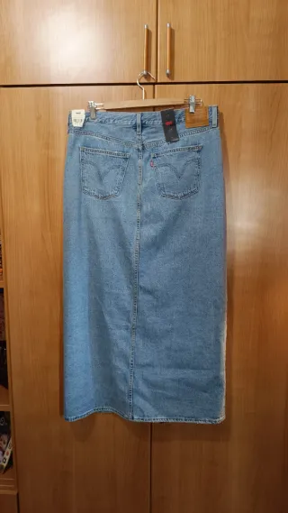 Falda larga vaquera Levi's azul