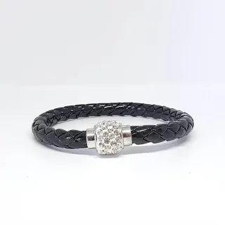 Bracciale intrecciato chiusura calamita zirconi