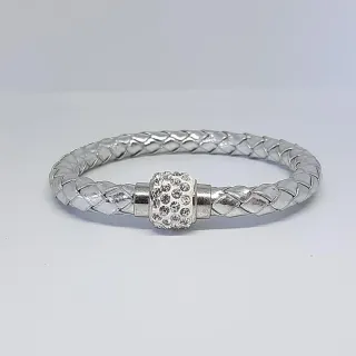 Bracciale intrecciato chiusura calamita zirconi