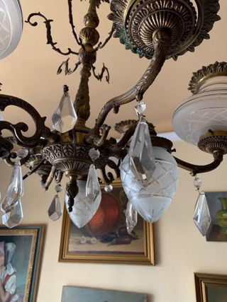 Lámpara de bronce antigua 1940