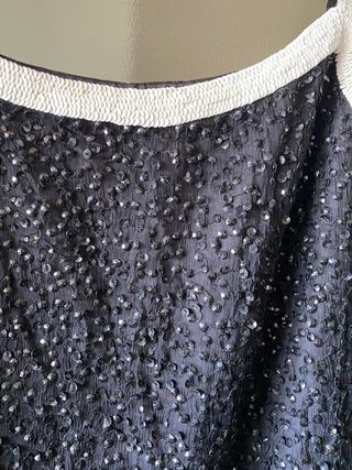 Top Seda Lentejuelas Gina Bacconi Negro/Plata