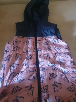 Chaleco infantil mariposas rosa y negro