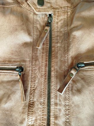 Cazadora Cuero Marrón Hombre Talla L