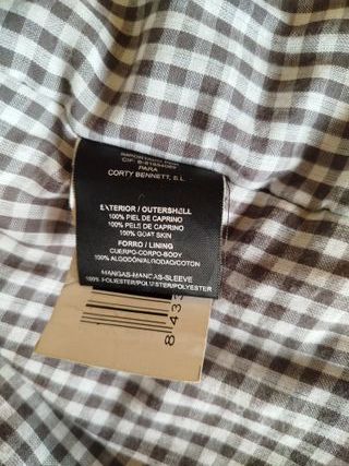 Cazadora Cuero Marrón Hombre Talla L