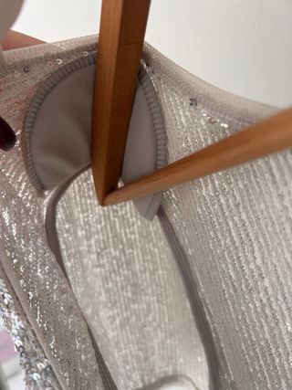 Blusa Bershka lentejuelas plateadas