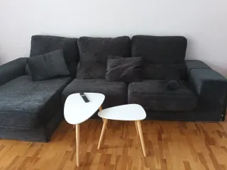 Sofá 5 plazas gris oscuro