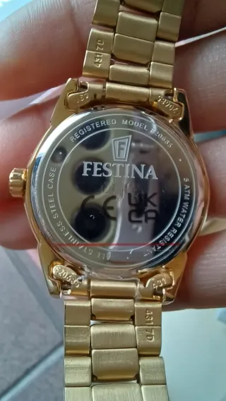 Joyero+Reloj Festina Dorado con Pedrería y Detalle