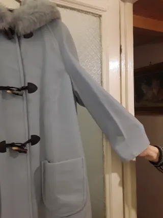 Cappotto in pura lana celeste