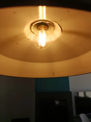 Lámpara industrial antigua negra