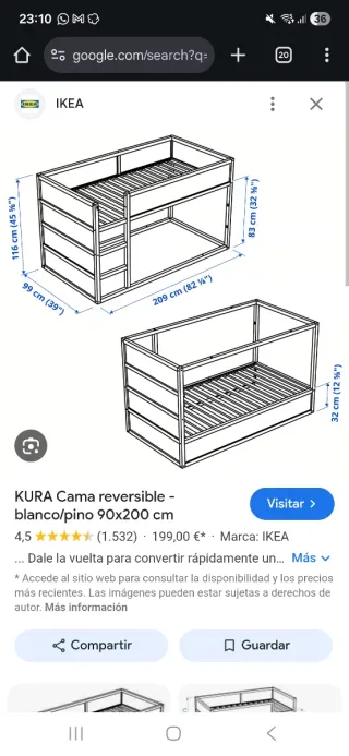 Cama litera IKEA Kura