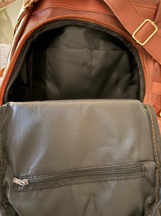 Zaino antifurto similpelle marrone nuovo