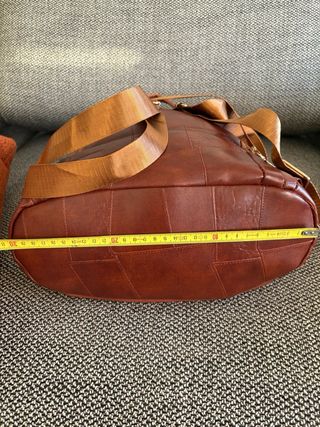 Zaino antifurto similpelle marrone nuovo