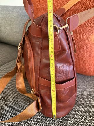 Zaino antifurto similpelle marrone nuovo