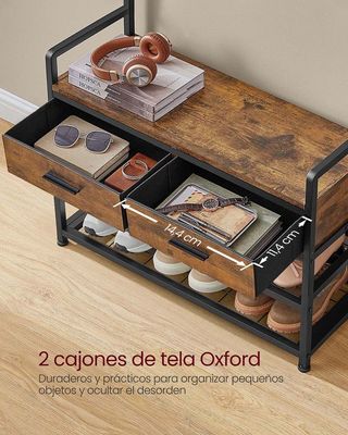 Perchero recibidor con banco y zapatero VASAGLE HSR429B01