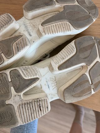 Zapatillas Zara Talla 40 Blancas/Beige