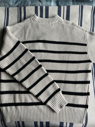 Jersey de rayas beige y negro