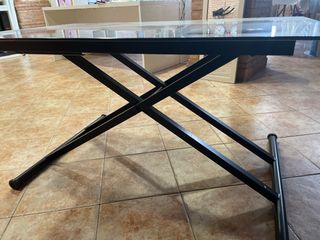Mesa de salón cristal extensible