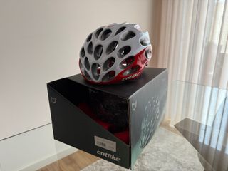 Capacete Catlike Mixino Branco/Vermelho M