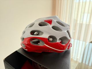 Capacete Catlike Mixino Branco/Vermelho M