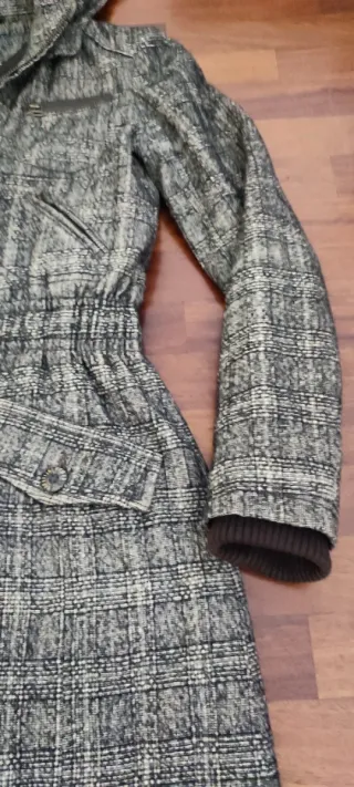 Cappotto con cappuccio a quadri