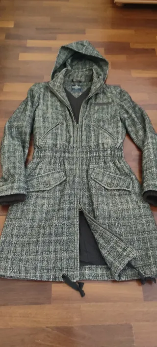 Cappotto con cappuccio a quadri