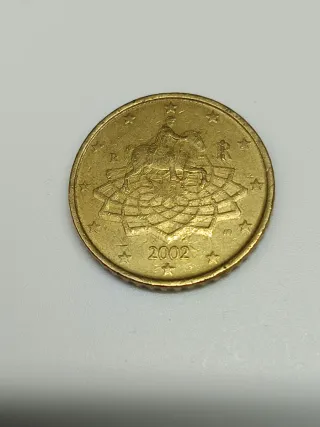 Moneda 50 céntimos Italia 2002