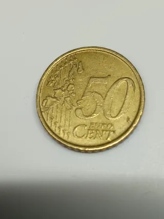 Moneda 50 céntimos Italia 2002
