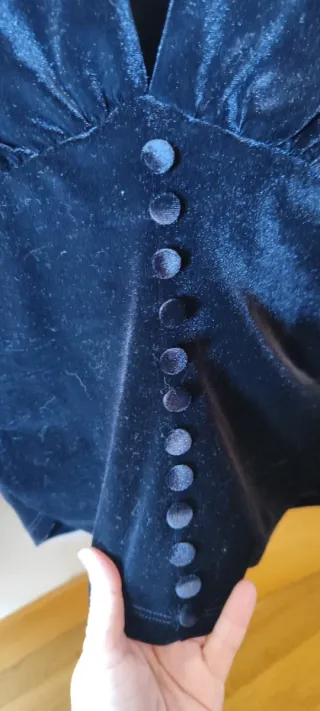 Top terciopelo negro talla M