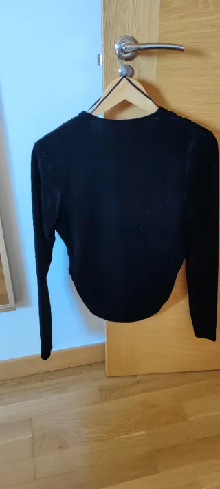Top terciopelo negro talla M
