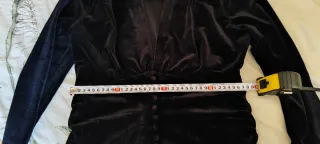 Top terciopelo negro talla M