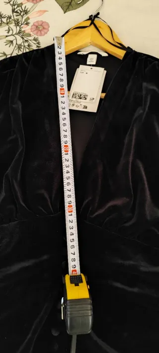 Top terciopelo negro talla M