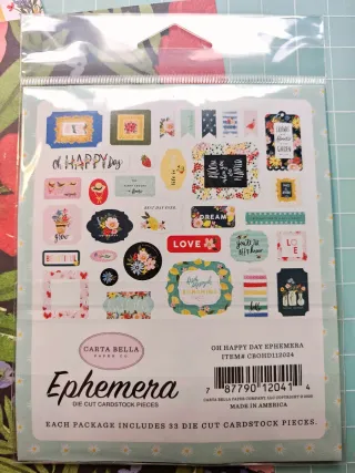 Papeles + die cuts Oh Happy Day de Carta Bella