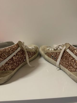Zapatillas Golden Goose Mid-Star Rosa Glitter