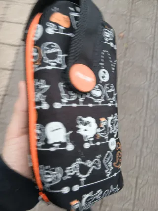 Estuche escolar 4 compartimentos naranja