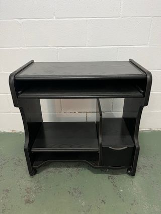 Mesa Ordenador con Ruedas Madera Negra