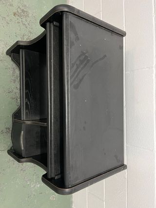 Mesa Ordenador con Ruedas Madera Negra