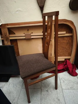 Pack 6 Sillas Comedor Madera Tapiz Marrón