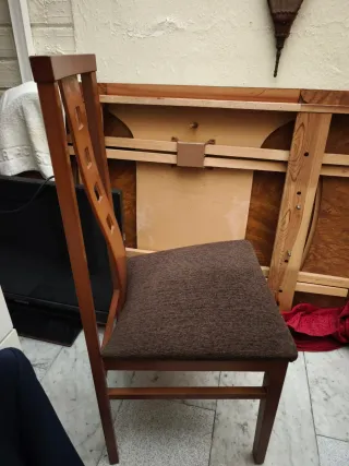 Pack 6 Sillas Comedor Madera Tapiz Marrón