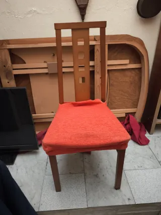 Pack 6 Sillas Comedor Madera Tapiz Marrón