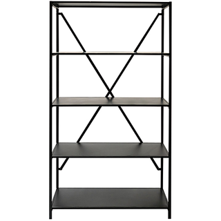 Librería Intempora 5 estantes metálicos 155 cm – Negra