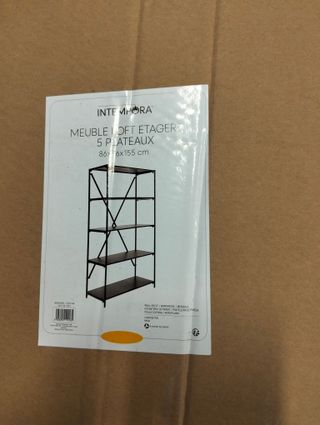 Librería Intempora 5 estantes metálicos 155 cm – Negra