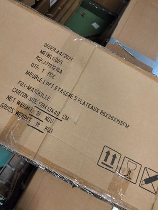 Librería Intempora 5 estantes metálicos 155 cm – Negra