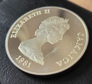 Moneda Plata Boda Real Jamaica 10 Dólares 1981