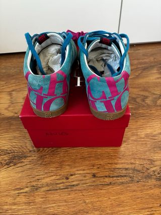 Zapatillas CH ante azul turquesa