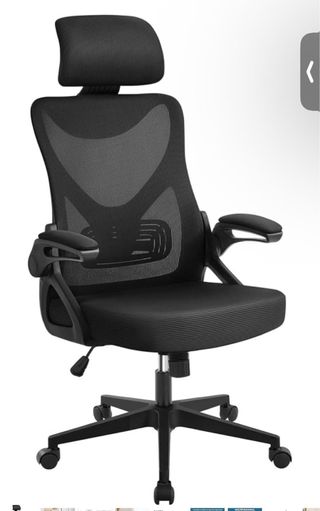 Silla ergonómica de oficina negra. Amazon
