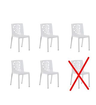 Juego 5 Sillas Jardín Cocktail Plástico Blanco