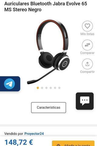 Auriculares Jabra Evolve 65 MS Bluetooth