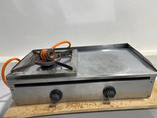 Plancha Profesional Cromo con Fuego