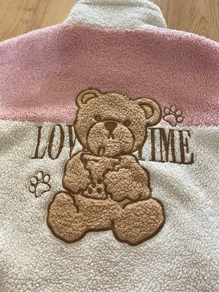 Chaqueta polar mujer rosa y blanco